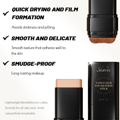 Skavix™ Foundation Concealer Stick Double-Ended Brush