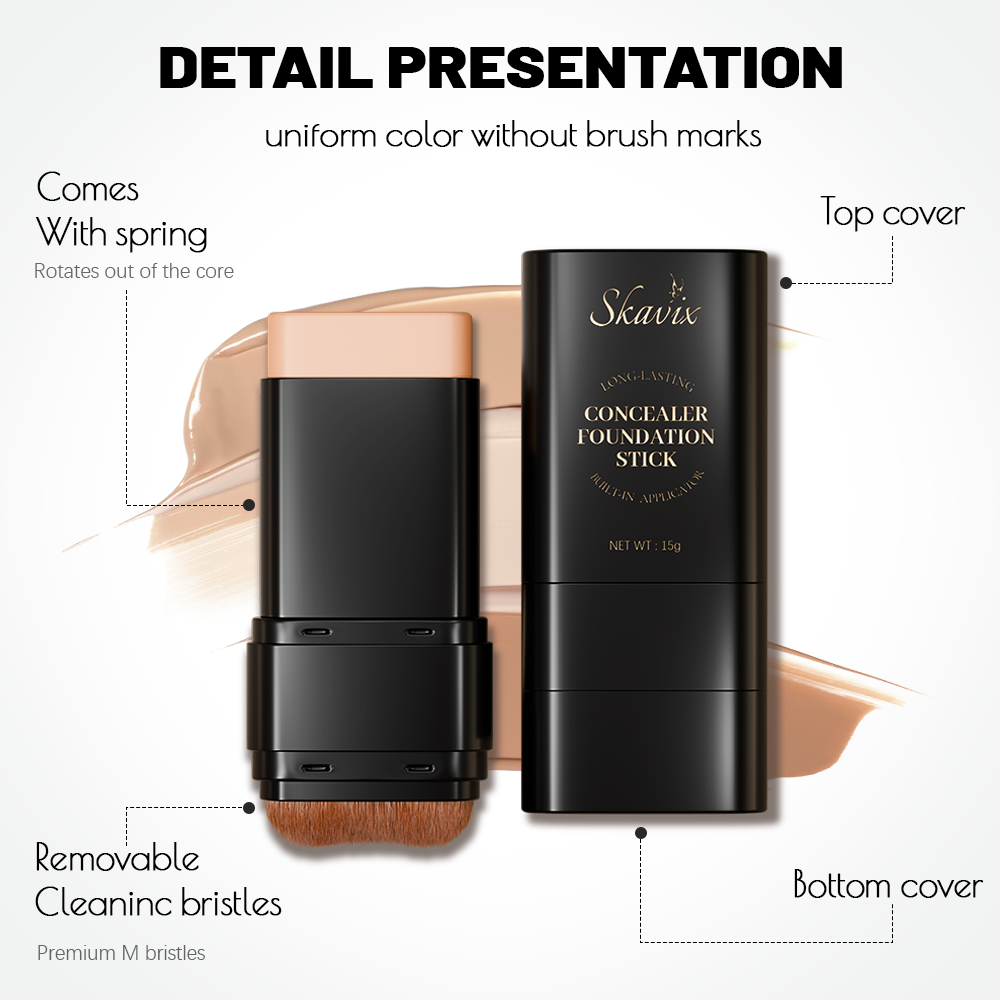 Skavix™ Foundation Concealer Stick Double-Ended Brush
