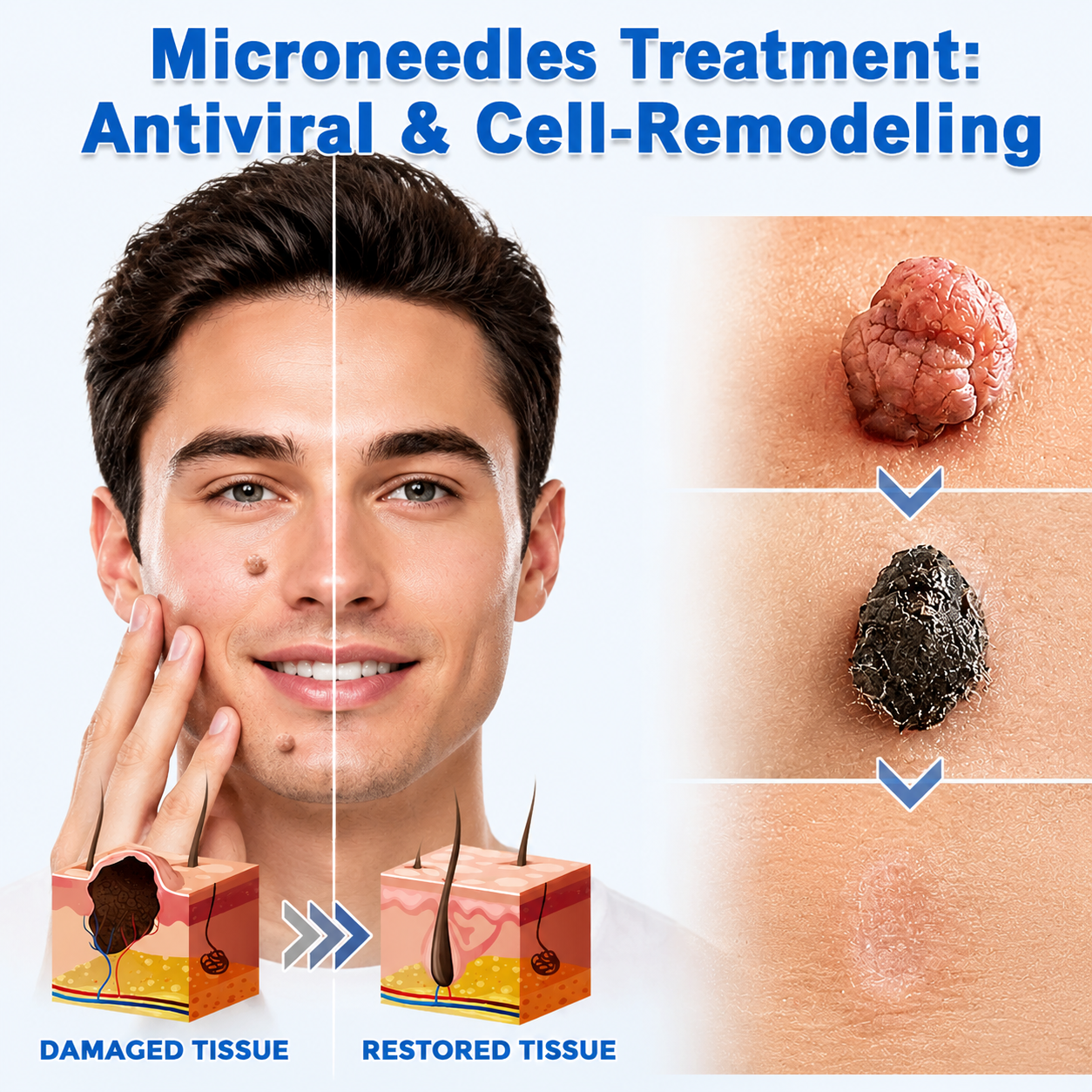 Biancat®2-in-1 Microneedle & Hydrocolloid Patch🍀| Removes Raised Moles, Acne, Flat Warts & Skin Tags | Helps Improve Wrinkles, Scars & Blemishes | Invisible Patches for Face & Body