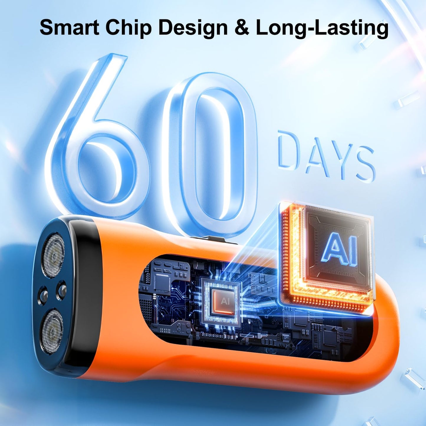 Dog Bark Deterrent Devices Anti Barking Device for Dogs Ultrasonic Bark Stopper Portable Dog Training Tool Indoor Outdoor Up to 50ft Correct Bad Behavior of Own or Neighbor's Dog (Orange)