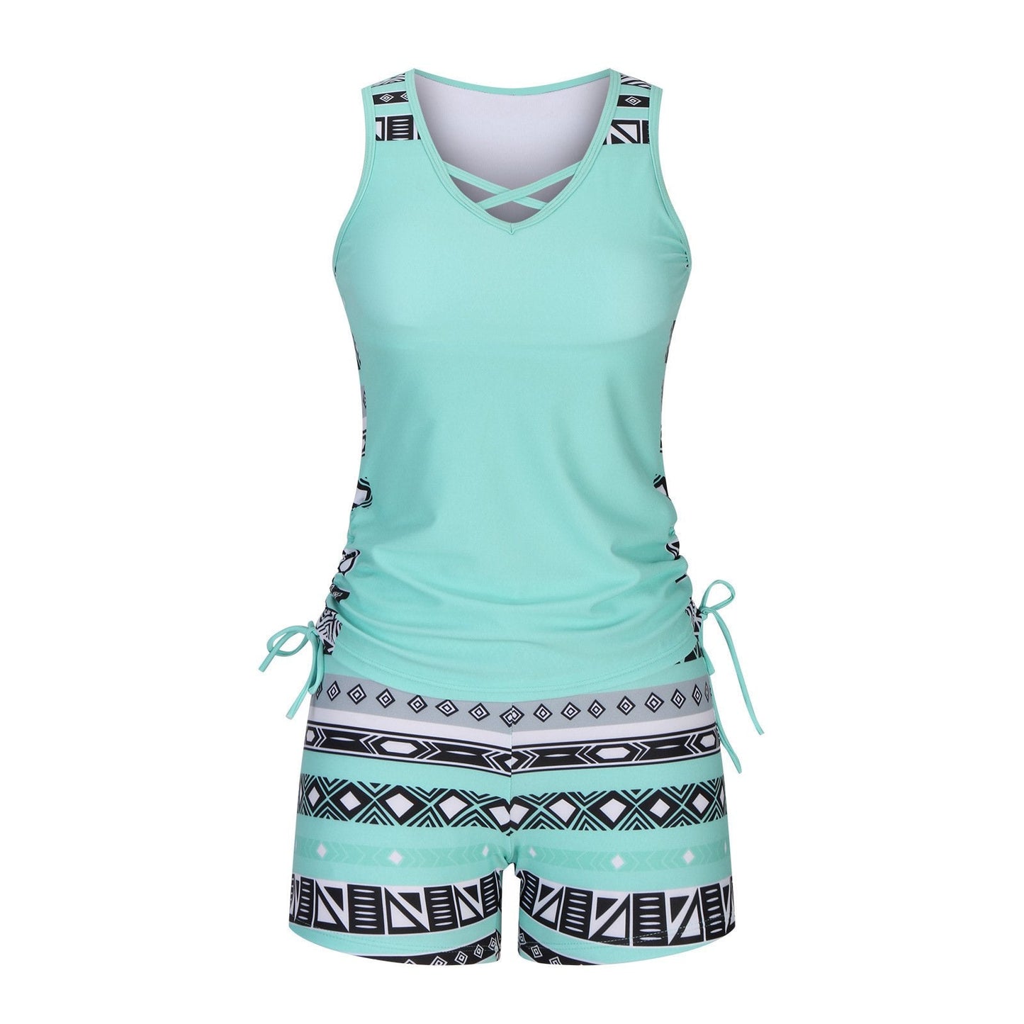 ⏰LAST DAY 60% OFF -Miraclesuit Women's Tummy Control Tankini Set with Built-In Bra – Flattering Boho Swimwear with Shorts🔥 Buy 2 Free Shipping
